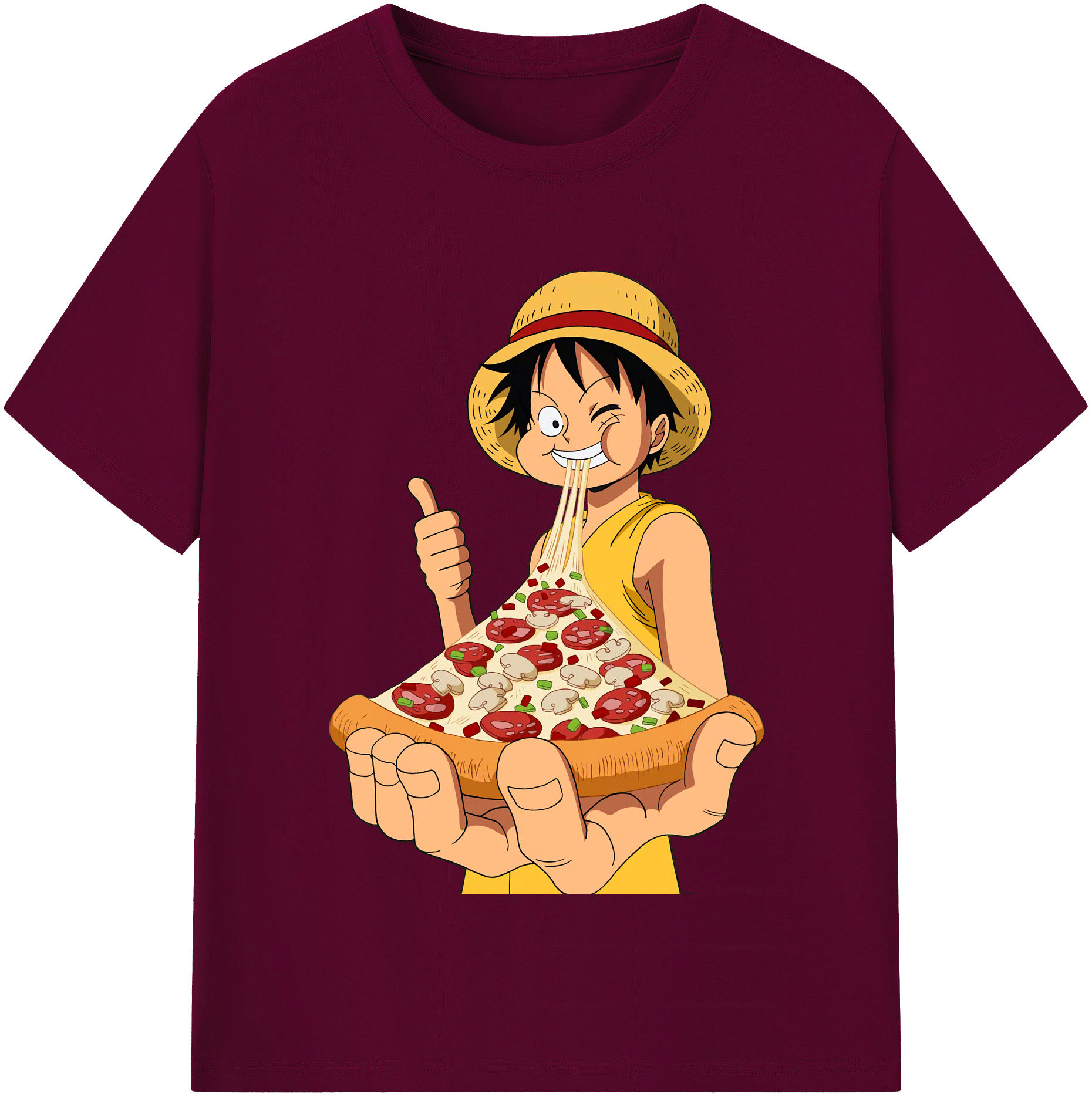 ワンピース モンキー・D・ルフィ ONE PIECE Monkey D. Luffy レディースカジュアルプリントTシャツ（綿100％）